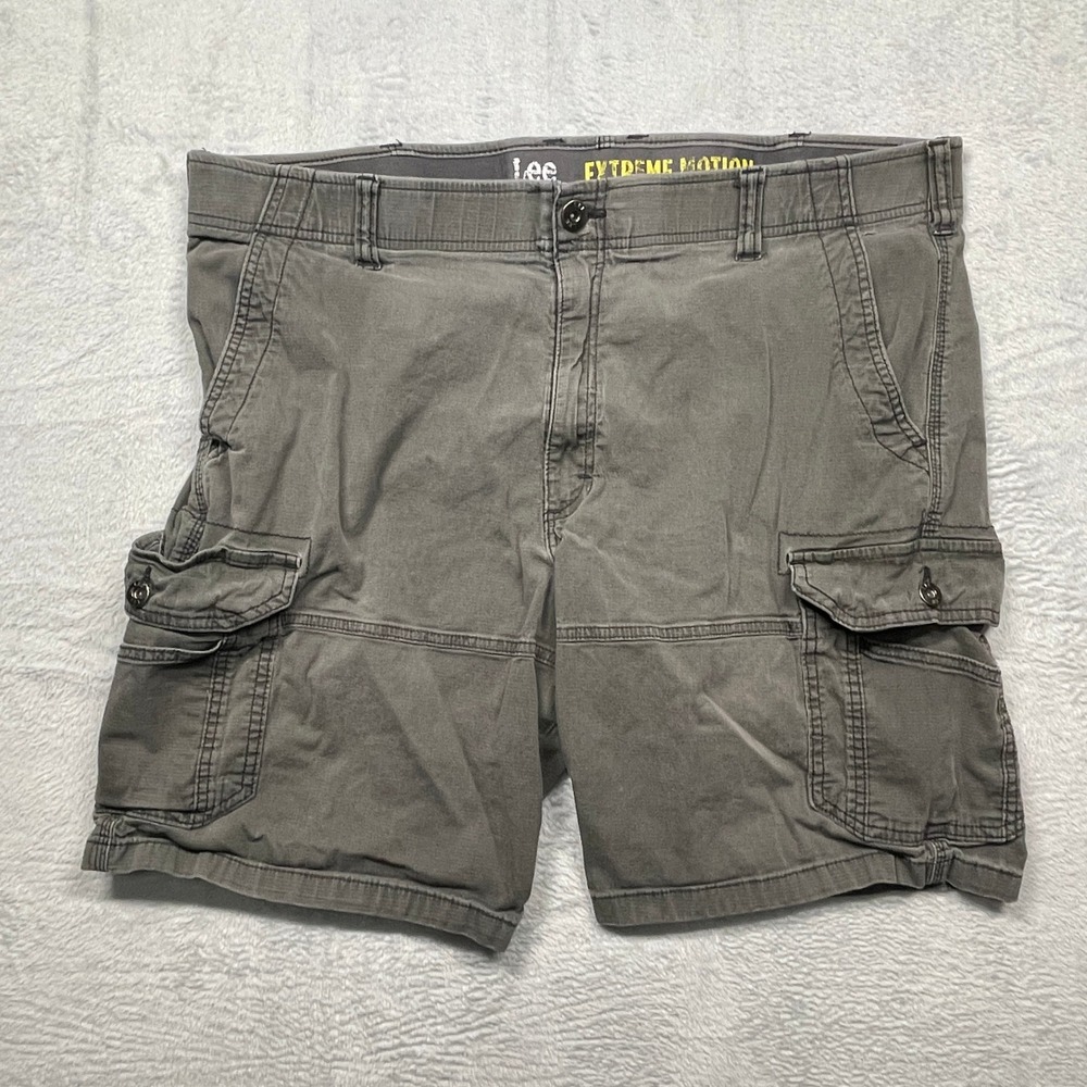 Lee Cargo Shorts Mens 40 Grey Extreme Motion Flexible Waist Utility